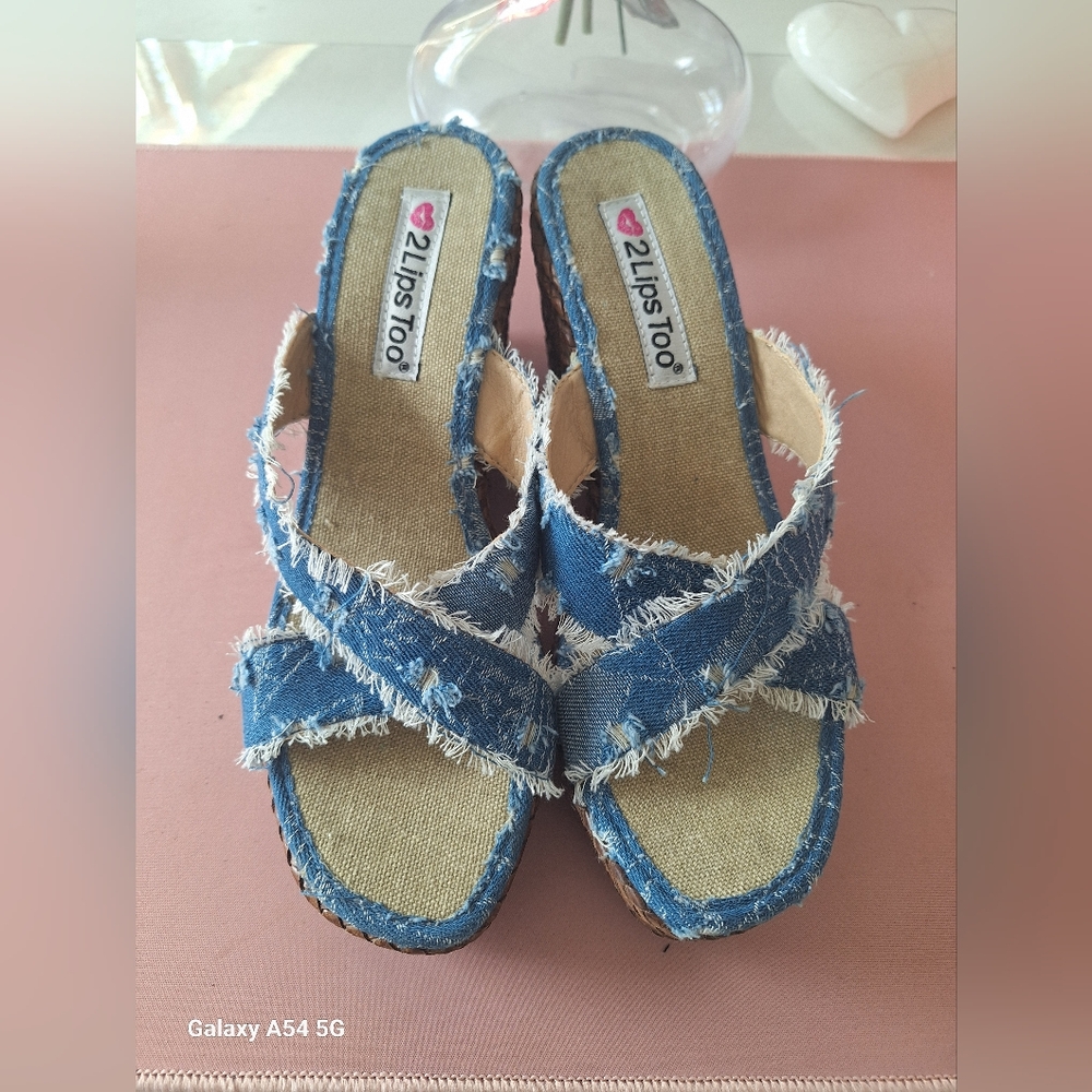 2 Lips Too Women's Blue Denim Sandals